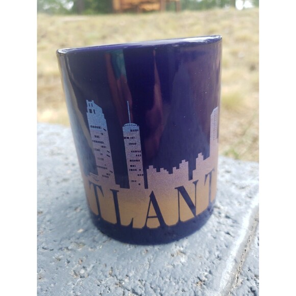 Atlanta Georgia USA Coffee Tea Mug Cup Cityscape Blue Gold with Handle Skyline - Picture 2 of 16